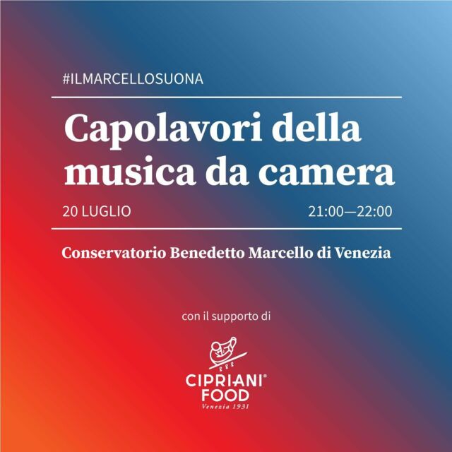 𝐌𝐞𝐫𝐜𝐨𝐥𝐞𝐝𝐢̀ 𝟐𝟎 𝐋𝐮𝐠𝐥𝐢𝐨 𝐨𝐫𝐞 𝟐𝟏:𝟎𝟎
il primo di 5 appuntamenti della rassegna musicale #ilmarcellosuona organizzata dal @conservatoriovenezia 

🎟️ 𝐵𝑖𝑔𝑙𝑖𝑒𝑡𝑡𝑖 𝑑𝑖𝑠𝑝𝑜𝑛𝑖𝑏𝑖𝑙𝑖 𝑠𝑢𝑙 𝑠𝑖𝑡𝑜 𝑤𝑒𝑏
https://www.veniceontop.com/concerti

Nel giugno del 1796 Beethoven si recò a Berlino. Il re di Prussia Federico Guglielmo II suonava il violoncello ed aveva al suo servizio uno dei più abili violoncellisti dell’epoca, Jean-Pierre Duport, al quale si deve lo sviluppo della tecnica del capotasto. Beethoven, che suonò a corte, offrì al re violoncellista due Sonate, pubblicate in seguito come op. 5, e le eseguì insieme con Duport.

Il Quintetto op. 44, composto da Robert Schumann nel 1842, con dedica alla moglie Clara, è sicuramente la sua composizione da camera più ce- lebre. Fu eseguito per la prima volta in forma privata a Lipsia il 6 dicembre 1842, proprio con Clara al pianoforte. L’autore nel suo quintetto di- mostra di aver studiato e interiorizzato lo stile quartettistico di Haydn, Mozart e Beethoven: allo stesso tempo emerge la libertà di espressione e la ricchezza della sua scrittura pianistica.

_
Con il sostegno di @ciprianifood 
Media partner @venezia360 

#ilmarcellosuona2022 #visitbenedettomarcello #visitpalazzopisani #conservatoriobenedettomarcello #crowdfundingbenedettomarcello #crowdfundingcampaign #veniceontop